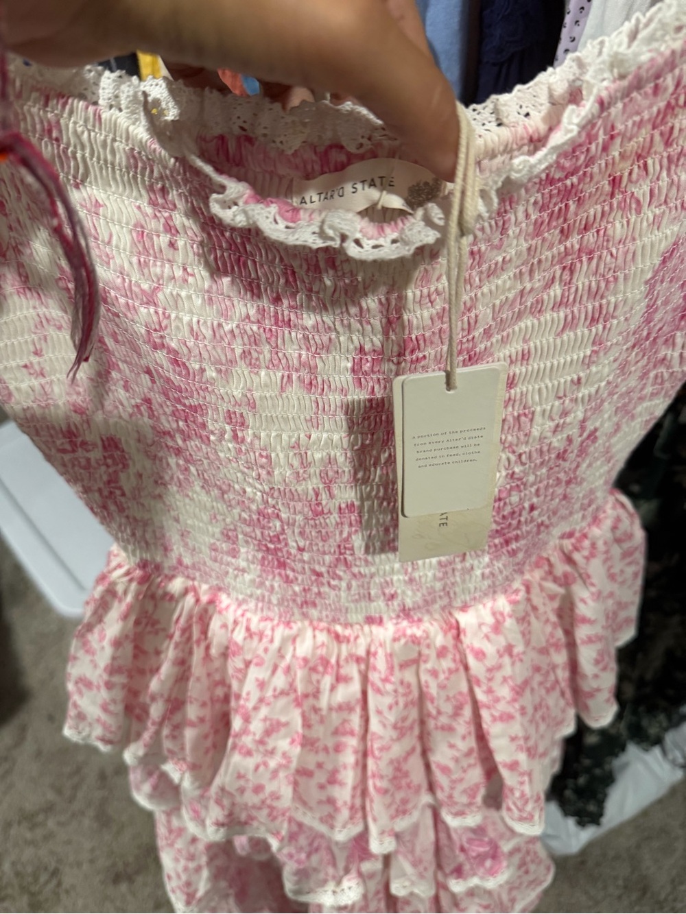 Altar'd State Pink Floral Tiered Ruffle Maxi Dress - Picture 2 of 5